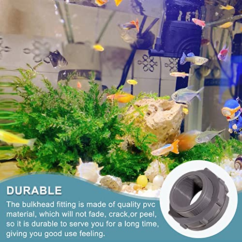 Ququyi 3 Inch PVC Bulkhead Water Tank Connector Adapter Fitting with Plugs Thru-Bulk Pipe Fitting for Rain Barrels, Aquariums, Ponds(Set of 1) - size: 3"-1pcs