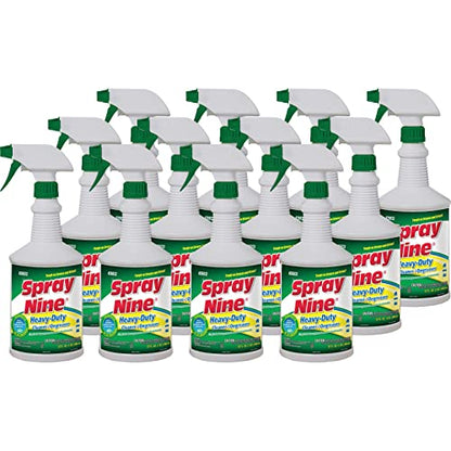 Spray Nine 26832-12PK Heavy Duty Cleaner, Degreaser & Disinfectant for Kitchens, Bathrooms, Yard Equipment, Automotive & Industrial 32 Fl Oz. (Pack of 12) - size: 384 Ounce (Pack of 1), style: Old Packaging