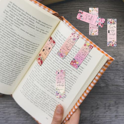 Bible Verse Magnetic Bookmarks - 30 PCs Christian Inspirational Floral Bookmark Reading Women Kids Catholic Religious Scripture Book Markers Church Supplies Teachers Students School Gifts - style: Christian Floral