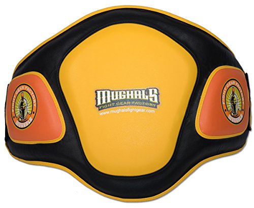 MMA Muay Thai Belly Pad - style: Buckle (Yellow/Black/Orange)