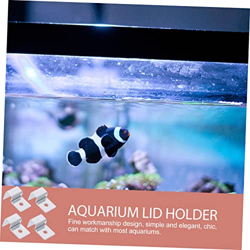 SaditY 16 Pcs Support Frame 55 Gallon Fish Tank Fish Tanks lid jar lids frag Rack Aquariums Glass Cover Clip Fish Tanks Cover Holders Clip Holder Acrylic Fish Mouth Clip Stainless Steel