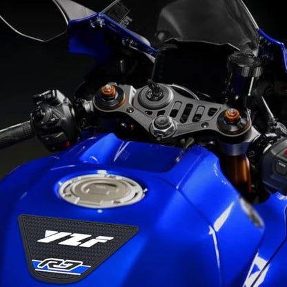 for YZF-R7 yzfr7 2026 New Accessories Fuel Tank Anti-Slip Stickers Side Guards Knee Anti-Slip mats Protective Stickers 7-piece Set Rubber Fuel Tank Stickers Tank Pads Tank pad Gas (2026 Blue) - color: 2026 Blue