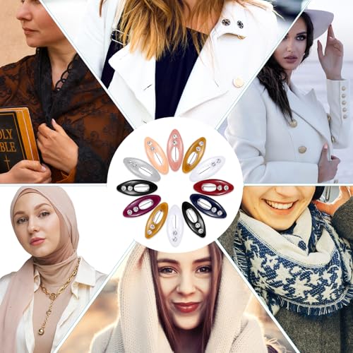 24 Pcs Hijab Pins for Women Muslim, Colorful Plastic Hijab Pins for Scarves, Hijabs, Shawls, Non-Slip Clips