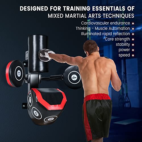 INNOLIFE Multi-Point Sparring Speed Boxing Target Human Battle Target | Practice Target Columns 360° Rebound Shock Absorption Speed Bar, Wall Heavy-Duty Punching Bags
