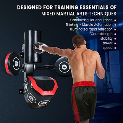 INNOLIFE Multi-Point Sparring Speed Boxing Target Human Battle Target | Practice Target Columns 360° Rebound Shock Absorption Speed Bar, Wall Heavy-Duty Punching Bags
