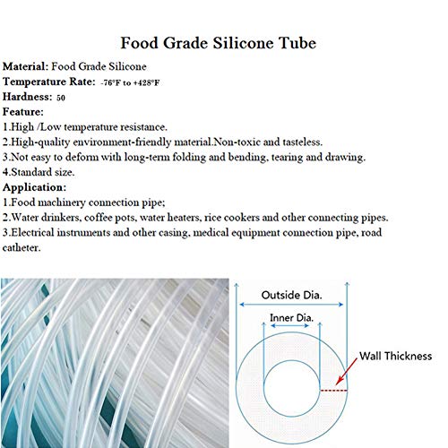 Silicone Tubing 0.5mm (1/50") ID x 2mm OD Food Grade High-temperature Pure Silicone Hose Tube Clear Pipe for Home Brewing Air and Liquid Transfer (Length 6 Meter- 19.68FT) - size: 0.5mmx2mm, style: 6M