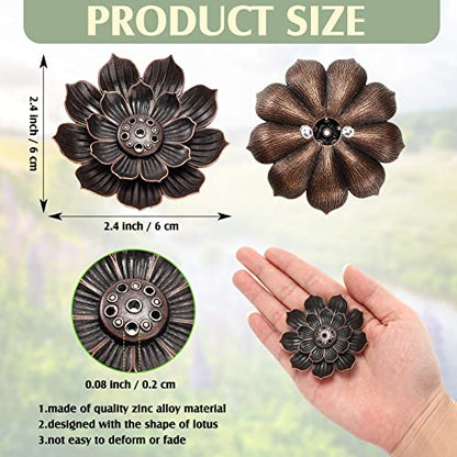 Sumind 30 pcs Lotus Incense Holder Ash Catcher for Sticks, Retro, Bronze - size: Retro