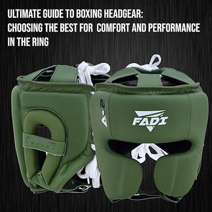 Authentic Series A2 Boxing Headgear - Premium Leather Head Guard for Kids and Adults in MMA, Kickboxing, Muay Thai, Karate, Martial Arts, and Taekwondo - color: Green, size: Small-Medium
