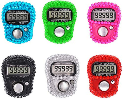Finger Counter -Islamic Tasbih Bead- 5 Digital LED Electronic Handheld Tally Counter Clicker with Case Mechanical Manual Clicker Number Lap Tracker Counter - color: 6pcs Tall counter