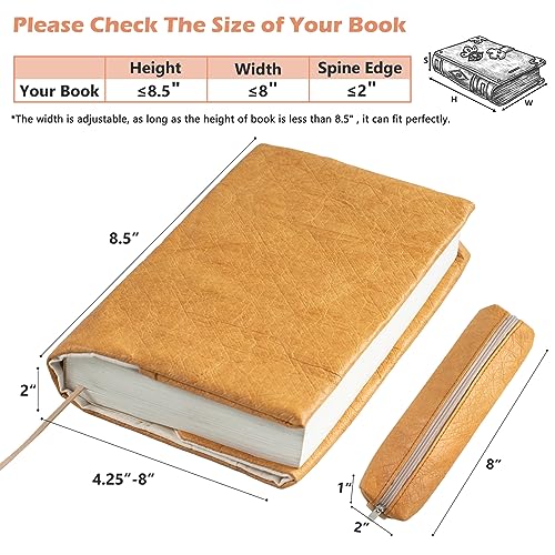 APLUFINE Book Cover-Bible Cover for Women, Men- Book Sleeve for Book Lovers-Paperback Book Protector & Hardcovers-Book Pouch with Pen Bag, Pencil Case for Bible Accessories Bible Gift Patent Pending