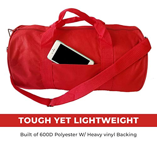 Impecgear Round Duffel Team Sports Equipment Bags, Travel Gym Fitness Bag. - color: Red