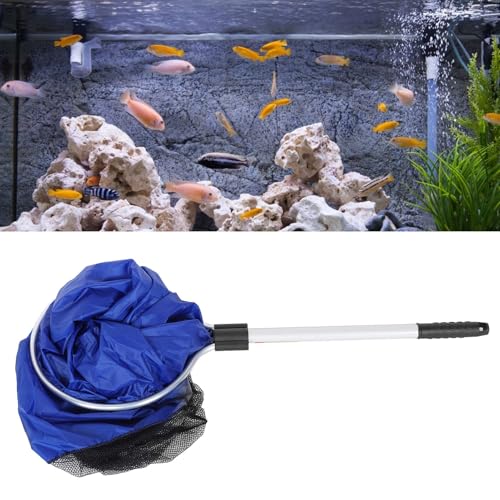 Dioche Sock Net Koi Aquarium Soft Fishing Net - Large Koi Transfer Mesh Basket for Safe Fish Transfers - Nonslip Handle - Portable and Durable for Medium to Large Fish - size: Diameter 35CM, handle 50CM