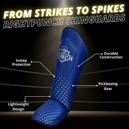 Shin Guards Kickboxing Leg Pads with Instep Protection, Muay Thai MMA Martial Arts Kicking Sparring Training Gear - color: Blue & Silver, size: X-Small