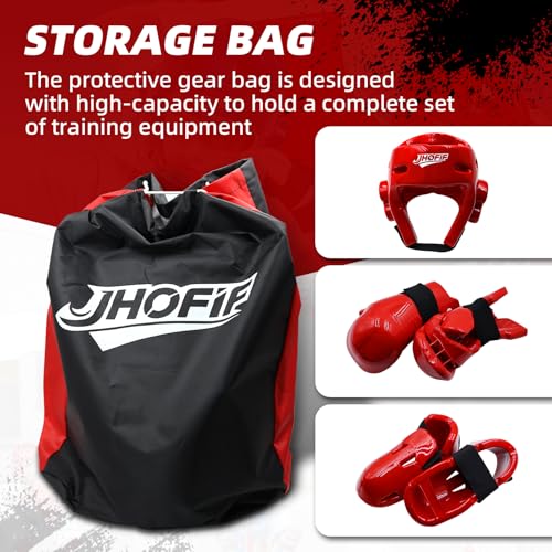 Martial Arts Karate Protective Sparring Gear Package Deal/Gift Adjustable Adult & Youth Headgear, Gloves & Kicks for MMA, Taekwondo, Boxing Training - color: Red, size: X-Large