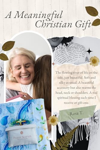Seed of Life Prayer Scarf - Psalm 1 - Soft, Lightweight 28"x70" Christian Gift for Women, Bible Verse Shawl for Devotion