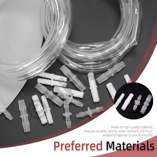 Hilitchi No.2 Clear Tubing Assortment with Hose Barb Fittings Kit Flexible Plastic Tube Hose Set For Home Repair Water Oil Transfer Aquarium - style: No.2
