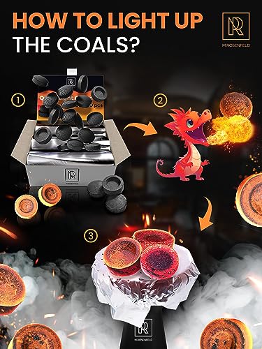 Charcoal Discs to Burn Incense - 60 pcs Charcoal for Incense Burning - 33 mm Most Quick Light Coals Tablets by M. Rosenfeld - 33 mm Resin Burner Rolls – Pack of 60 Instant Fire Coal Tablets - color: 60 Pcs Quick Light Coals
