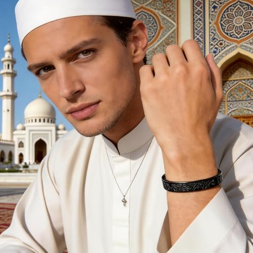 YANCHUN Ayatul Kursi Bracelet Islamic Arabic Jewelry Gifts Arabic Cuff Bracelet Gifts for Women Men Islamic Jewelry Gifts for Him - color: B3