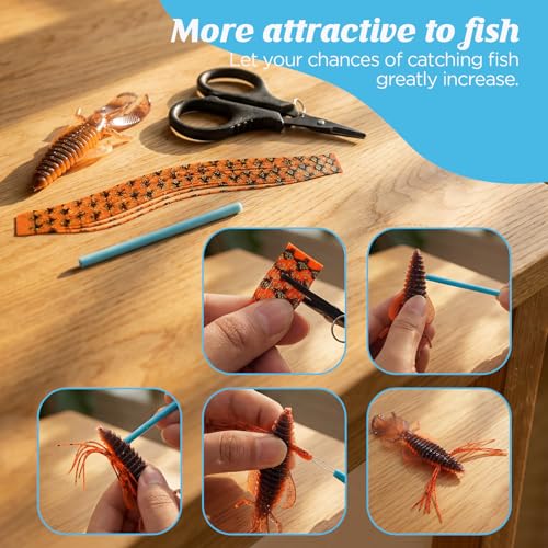 Hikary Fishing Lure DIY Kit Making Kit,Dice Baits for Bass Fishing,Skirt Threader Tool Freshwater Gift for Men Women