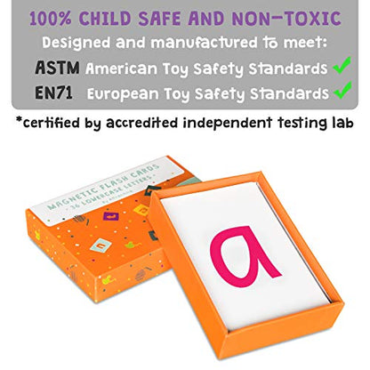 Attractivia Magnetic Big Alphabet ABC Flash Cards - 36 Sturdy Lowercase Large Letters(3 Sets of Vowels) - for Classroom Teachers, Homeschool, ESL, Kids and Adults - style: Lowercase