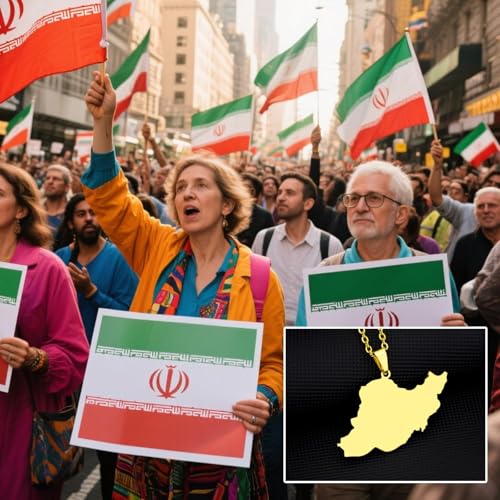 Iran Necklace Iran Map Charm Necklaces Dainty Gold Necklaces for Women Silver Jewelry Gifts for Women - color: A3:Iran Map Necklace