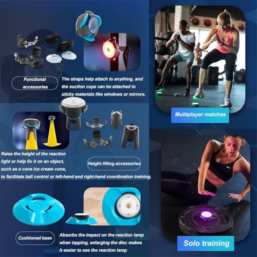 Reaction Training Led Lights,6PCS Agility Reaction Training Lights,Improve Reaction Time,Fitness,Speed and Agility for Coaches,Gyms,Sports Facilities