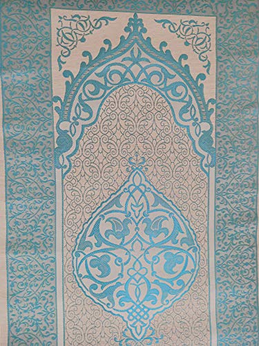 BAYKUL Muslim Prayer Rug-Islamic Turkish Velvet Rugs-Great Ramadan Gifts-Janamaz Prayer Mat for Women Men-Portable Carpet Muslims Mats-Praying Rugs Islam-Sajadah-Gift Praying Beads 99 (Blue) - color: Blue