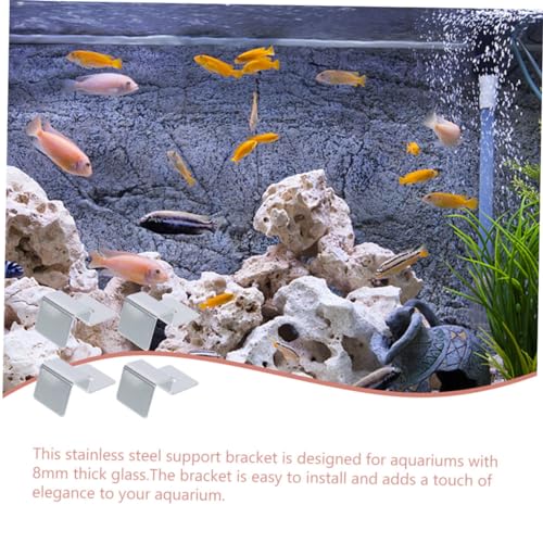 Yardwe 4Pcs Sturdy Stainless Steel Fish Tank Support Frame Aquarium Lid Holder for Glass Secure and Elegant Design for Fish Tank Covers