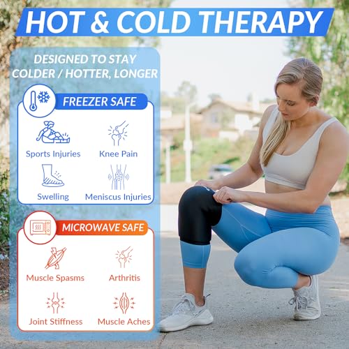 Coldest Knee Ice Pack 360 - Knee Pain Relief Compression, Reusable Gel Ice wrap for Leg Injuries, Swelling, Knee Replacement Surgery, Cold Compress Therapy for Arthritis, Meniscus Tear and ACL (Small) - size: Small
