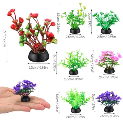 Garneck 40 Pack Fish Tank Decorations Small Artificial Aquarium Plants: Plastic Water Grass Mixed Styles for Small Aquarium Decor Betta Tank Accessories Fake Plants for Bowl Desktop