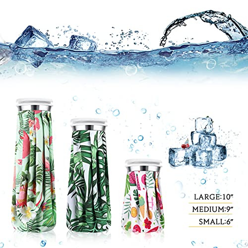 Nuanchu 3 Pieces Ice Bags for Injuries Reusable Ice Pack Hot Cold Water Bag 6, 9, 10 Inches Hot Cold Therapy and Pain Relief Pain Screw Top for Sports Knee Head Leg(Hawaiian Style) - style: Hawaiian Style