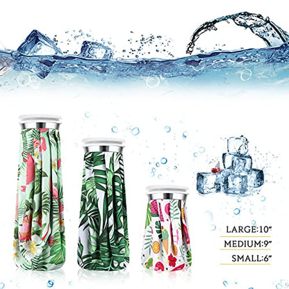 Nuanchu 3 Pieces Ice Bags for Injuries Reusable Ice Pack Hot Cold Water Bag 6, 9, 10 Inches Hot Cold Therapy and Pain Relief Pain Screw Top for Sports Knee Head Leg(Hawaiian Style) - style: Hawaiian Style