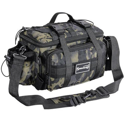 Sougayilang Fishing Tackle Bags - Fishing Tackle Storage Bags for Saltwater or Freshwater Fishing Gear - Padded Shoulder Strap - Tackle Box Bag Fishing Bag(Green) - color: Green without a 3600 Tackle Tray