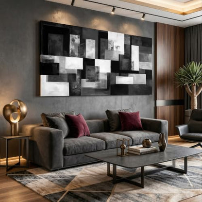 FanseeArt Gray Wall Art Abstract Wall Poster for Office