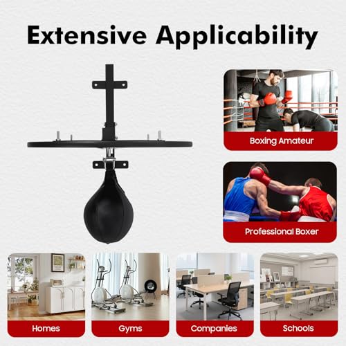Speed Bag Platform Kit for Indoor Boxing, Heavy Duty Speed Bag for Boxing Training Equipment with Punching Ball, Adjustable Height Wall Mounted Speedbag Platform for Home Gym