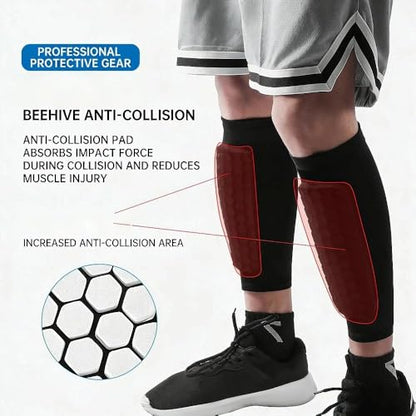 2 Pieces, Ski Shin Guards, Compression Sleeves - with Honeycomb Pads to Distribute Boot Pressure, Protective Shin Pads for Skiers & Snowboarders - size: Large