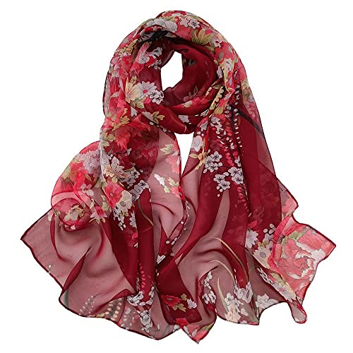 Acotavie Scarfs for Women Lightweight Fashion Scarves Print Floral Pattern Scarf Shawl Wraps - color: A04