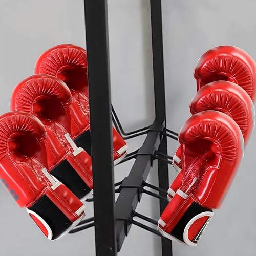 Metal Boxing Gloves Drying Rack With Wheels | Holds 20 Pairs 5-Tier Boxing Glove Storage Stand for Gym Home Training Room Shopping Center
