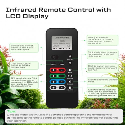 36-45in Freshwater Aquarium Light, RGB+W Fish Tank Light | 24/7 Timer with Remote, Full Spectrum Aquarium IP67 Plant Light, Dimmable RGBW Brightness, Plant&Fish Preset Modes, DIY Mode - size: 36-45inch