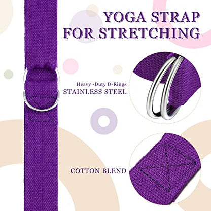 Leyndo Yoga Strap Stretching Pilates Exercise Adjustable Straps 6 ft Non Elastic Yoga Belt with Adjustable D Ring Buckle for Pilates Gym Workouts Fitness - color: Bright