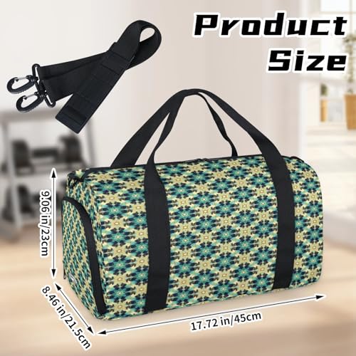 Islamic Ethnic Theme Sport Duffel Bag with Shoes Compartment Overnight Weekender Travel Bag Tote Gym Luggage Organizer Duffel Bags for Women Men