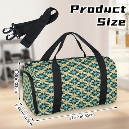 Islamic Ethnic Theme Sport Duffel Bag with Shoes Compartment Overnight Weekender Travel Bag Tote Gym Luggage Organizer Duffel Bags for Women Men