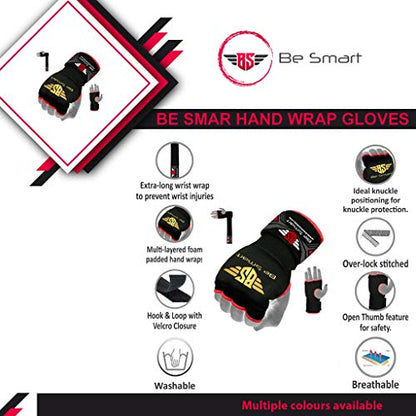 BeSmart Pro Training Ladies Boxing Inner Gloves Hand Wraps MMA Fist Protector Bandages Mitts - color: Green, size: Large