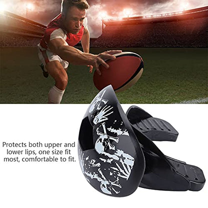 Mouthguard, Sports Teeth Protector for Boxing and Football ¨C 4 Colors Food Grade Silicone (Skeleton Pattern)