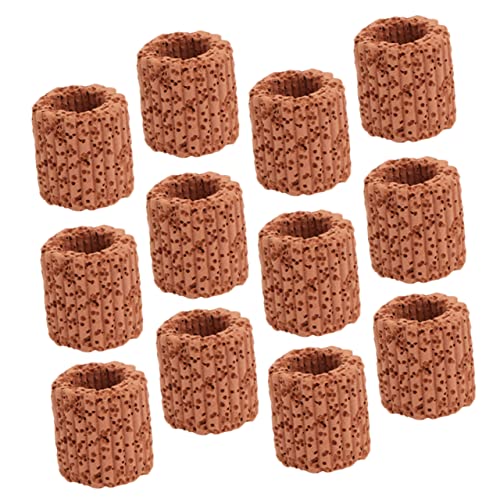 12Pcs Pottery Fixed Rings for Aquarium Plants Durable Lightweight Water Plant Holder for Fish Tank Decoration for Aquatic Plant Fixing and Fish Shelter