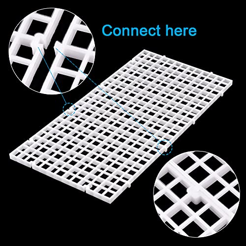 WEAVERBIRD 2Pcs Aquarium Divider Tray Plastic Grid Divider Tray Egg Crate for Aquarium Fish Tank Bottom Isolation, White - color: White
