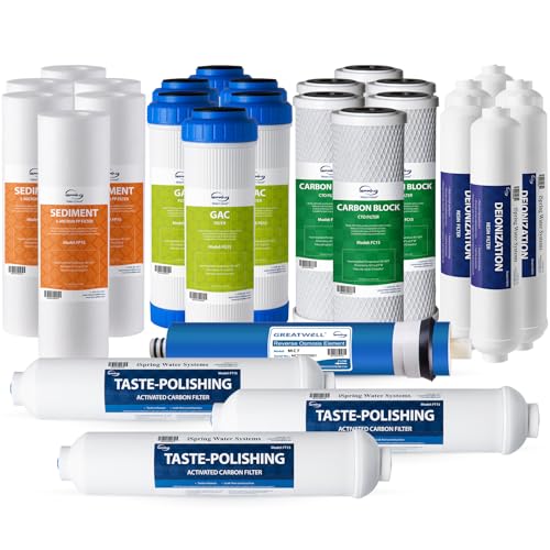 iSpring F28D75 3-Year DeIonization Replacement Filter Set Fit RCC7D 75 GPD 6-Stage De-Ionization Reverse Osmosis Water Filter System for Aquarium, 2.5" x 10", 28-Piece - style: 3-Year Replacement Set for DI RO