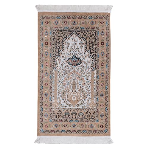 Prayer Rug Islam, Prayer Matt Islam, Prayer Rugs Islam Thick and Soft, Prayer Mat Muslim, Muslim Praying Mat, Portable Prayer Rug, Eid Gift Boxes (Light Brown) - color: Light Brown