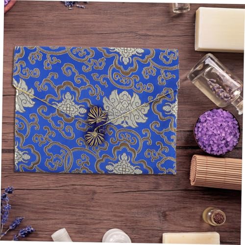 HOUDERCO Rectangular Book Bag Brocade Jewelry Storage Bible Pouch Quran Organizer Vintage Style