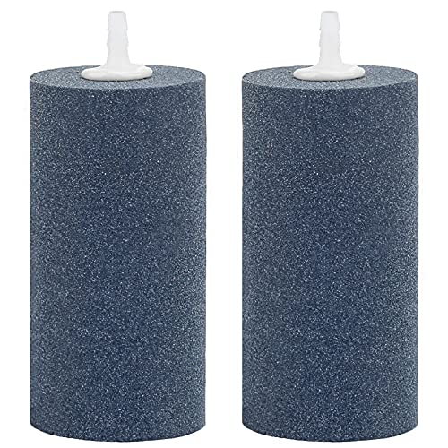 Pawfly 2 PCS Large Air Stones Cylinder, 4 x 2 Inch Aerator Bubble Diffuser for Ponds, Aquarium or Fish Tank - size: 4x2" (2 Pack)
